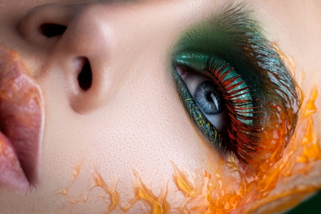 Make-up - woman, style, beauty, female, girl, eye, make-up, model, beautiful, green