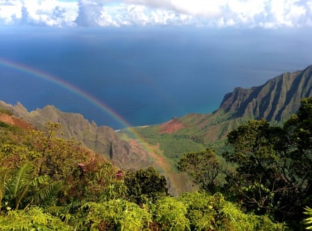 Kauai, Hawaii - fun, nature, rainbow, hawaii, ocean, cool, mountain