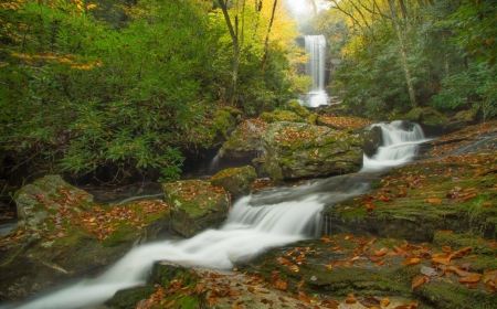 Raven Rock falls - cascades, trees, Waterfalls, rocks