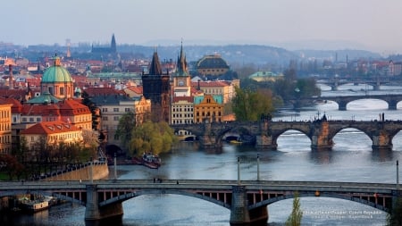 Prague Cityscape - architecture, bridges, cityscape, prague