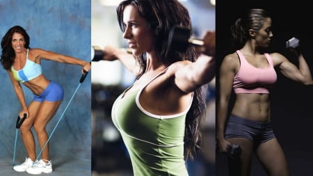 Women workout - brunette, female, sexy, fitness