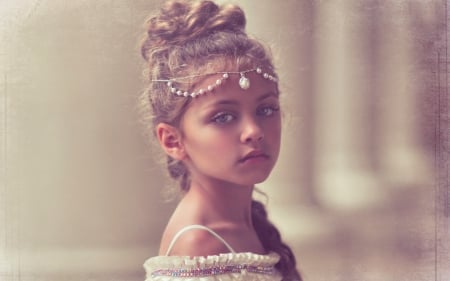 Deja vu - deja vu, retro, pearls, girl, beauty, pink, jewel, child