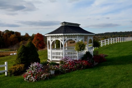 Country Gazebo - landscape, country gazebo, country scene, beautiful gazebo, gazebo