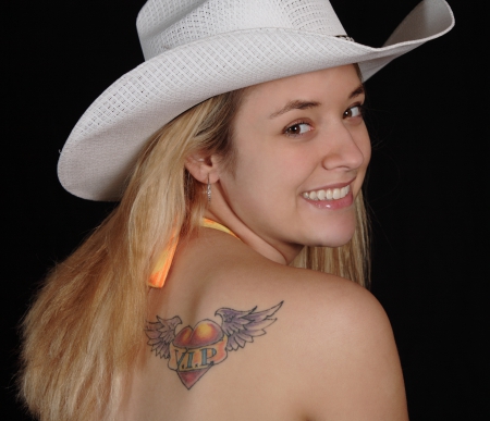 VIP - girl, pretty, hat, cowgirl