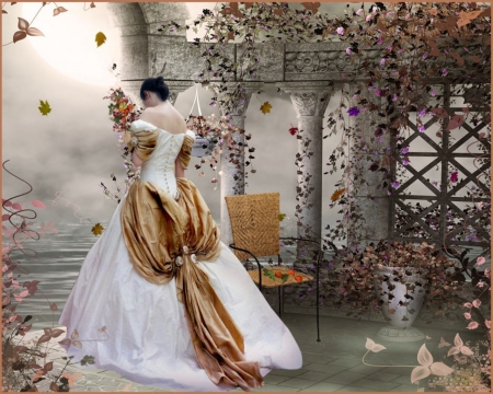 Autumn Bride - autumn, 3d and cg, leaves, bride, autumn bride