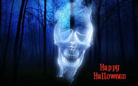 Happy Halloween - Halloween, Skull, Abstract, Ghost