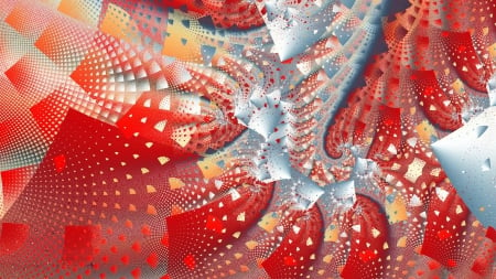 red fractal - yellow, blue, red, fractal