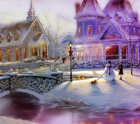 Snow  - snow, cold, winter, houses