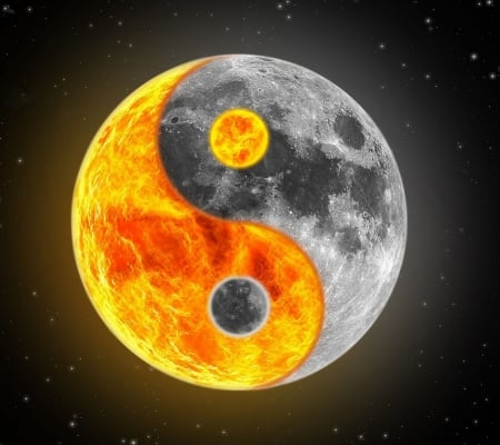 Ying Yang - moon, yang, ying, sun