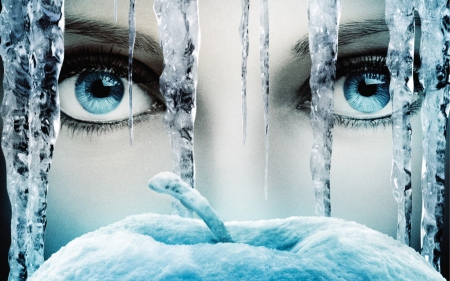 Once Upon a Time (2011â€“ ) - apple, winter, eyes, blue, white, fantasy, once upon a time, ice, tv series