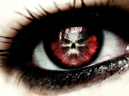 Happy Halloween! - skull, halloween, red, eye, black