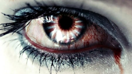 Vampire eye - red, fantasy, blood, halloween, vampire, blue