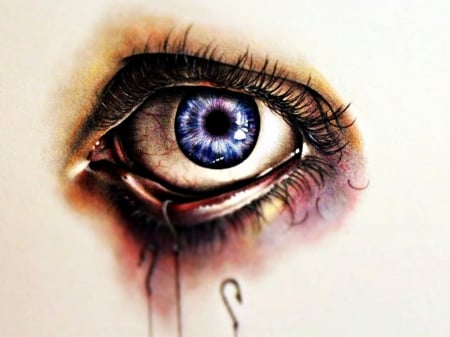 The eye - red, eye, art, blue