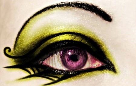 Halloween make-up - make-up, pink, halloween, eye, web, green