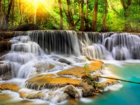 Waterfall - beauty, forest, nature, waterfall