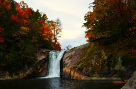 Elk River Falls - autumn colors, waterfall, beautiful, north carolina