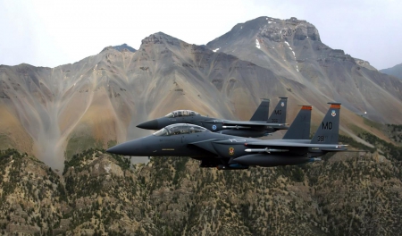 F-15 - aircraft, mountains, f-15, military