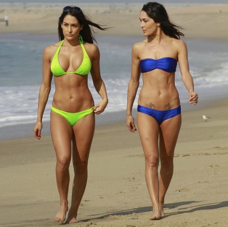 two supermodels on the beach