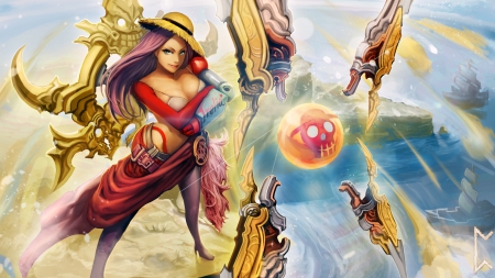 Irelia-league Of legends Dressed As Luffy - irelia, luffy, irelia league of legends, lol, league of legends, one peice