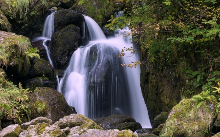 Lordore Waterfall, Cumbria, England - nature, england, waterfall, rocks