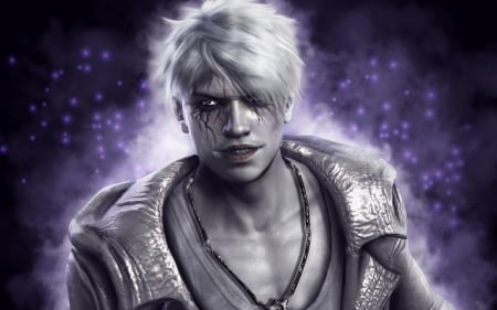 Dante - black, fantasy, white, halloween, purple, game, man, dante, dmc, devil may cry