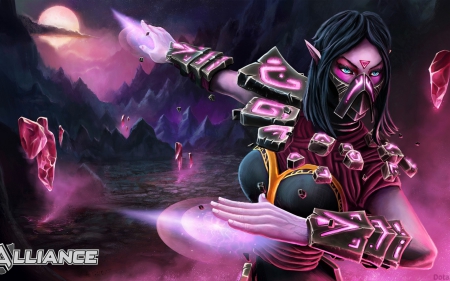 Templar Assassin - Templar Assassin, game, girl, pink, Lanaya, Dota 2, fantasy, mask, woman