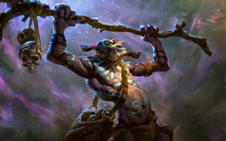 Witch Doctor - skull, halloween, witch doctor, dota 2, game, fantasy