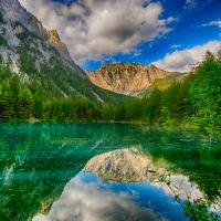 Lake Surrounded By Forests And Mountains