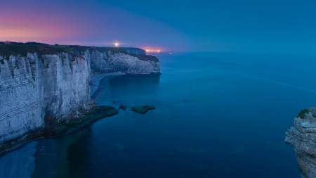 wonderful cliff - sky, beach, ocean, cliff