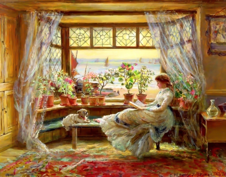 Reading by the window