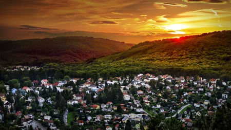 Austrian Sunset - austria, sunsets, mountains, nature