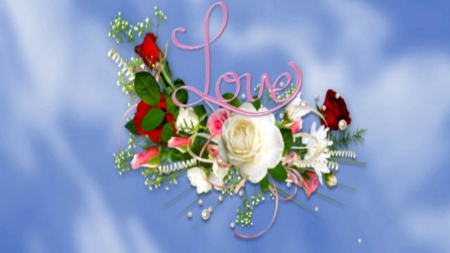 ~*~ Love ~*~ - flowers, cute love, love, HD wallpaper