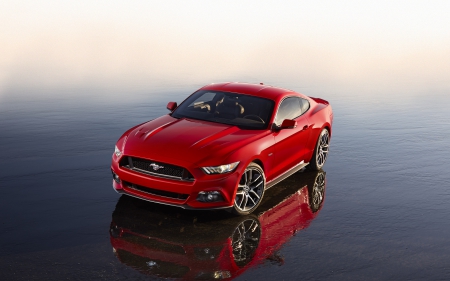 ford mustang gt - american, ford, mustang, red