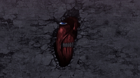 Peek-A-Boo! - Muscle, Colossal Titan, Wallpaper, Hole, Anime, Attack On Titan, Wall, Shingeki no Kyojin