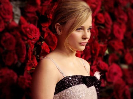 chloe moretz - flower, moretz, rose, chloe