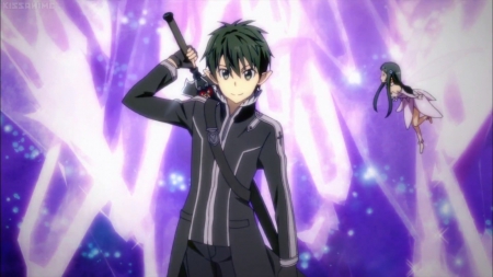 Spriggan / Navigation Pixie - anime, magic, guy, light, yui, sowrd, boy, armor, male, short hair, sword art online, weapon, sao, nice, kirito, lovely, sweet, blade, black, fantasy, fairy, black hair