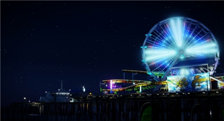 Night Amusement - theft, grand, coaster, ferris, roller, auto, wheel