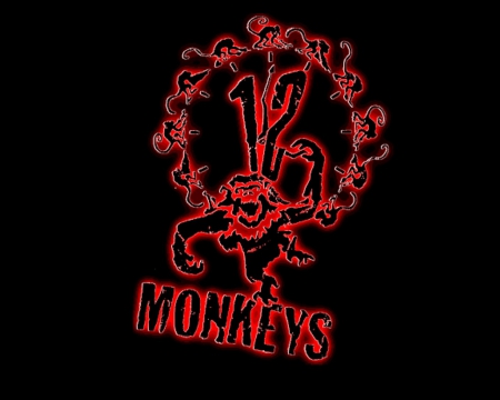 12 monkeys - monkeys, black, 12, red