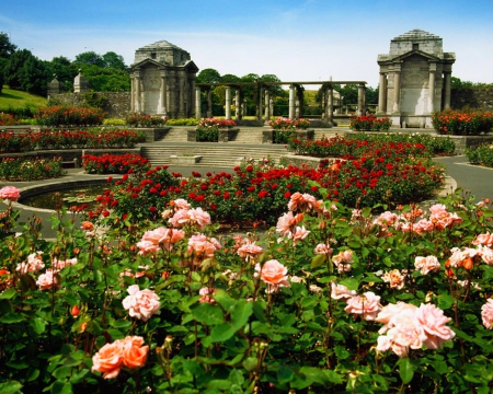 Irish National War Memorial Gardens - architecture, flowers, garden, landscape