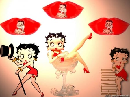 betty boop - lip, boop, glass, betty