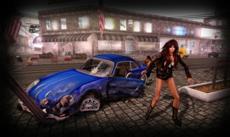 Drunken Cowpoke - boots, fantasy, car, cowgirl