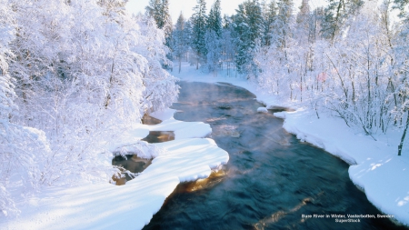 Winter River in Sweden