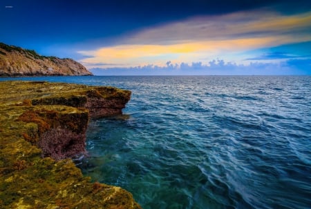 Sunset - rocks - sunset, sea, clouds, rocks