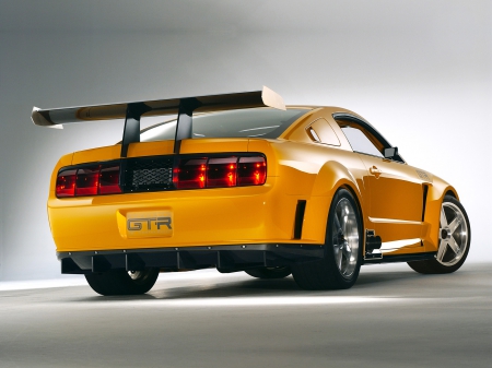 ford gtr mustang concept - ford, yellow, concept, mustang