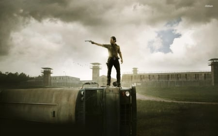 the walking dead - dead, bus, prison, walking