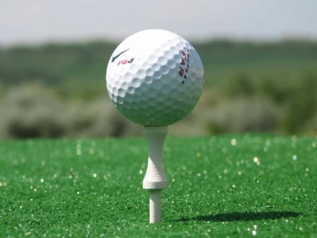 golfball - tee, grass, golf, ball