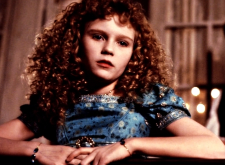 Kirsten Dunst as Claudia - child, actress, girl, redhead, blue, fantasy, movie, claudia, kirsten dunst, interview with the vampire