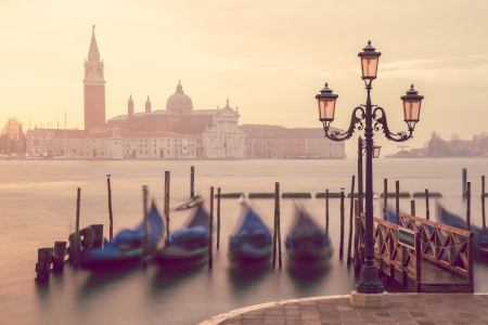 Canal of Venice - lantern, italy, venice, gondola, house, canal