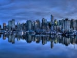 Cityscape Reflection on Harbor