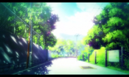 C: Scenery - nice, beauty, sky, road, pretty, clannad, cloud, anime, green, scene, morning, scenic, light, lovely, beautiful, scenery, sweet